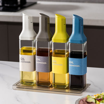 Jarrón de aceite de vidrio de 500 ml de capacidad con diseño moderno a prueba de fugas y agua de salsa