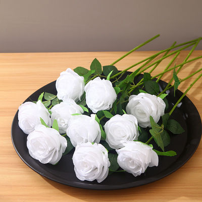 Rosas de terciopelo rojo artificiales flores decorativas únicas para el día de la madre tienda de bodas