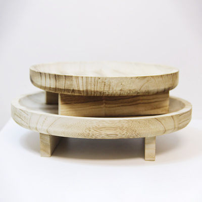 Tamaño personalizado de la torta horneado molde de madera natural taburete de exhibición para platos calientes de cocina sartén