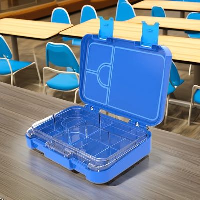 0.5L Capacidad de dos niveles de acero inoxidable caja de almuerzo con tapa de bambú escuela o cocina