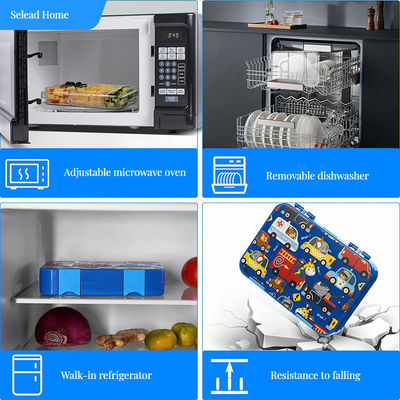 0.5L Capacidad de dos niveles de acero inoxidable caja de almuerzo con tapa de bambú escuela o cocina