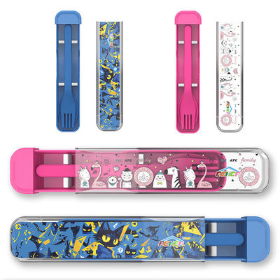 2 capas de fibra de bambú Bento en 6 colores incluye cubiertos para adultos