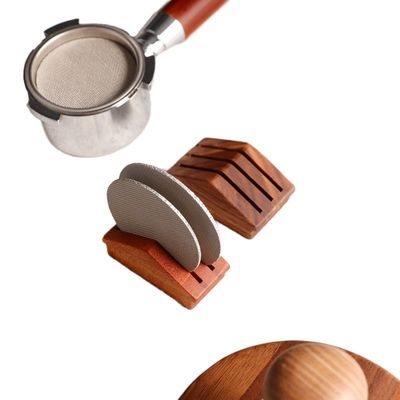 Acero Silicona pantalla de madera de nuez 58mm Espresso Soportador de filtro de té para herramientas de té de café