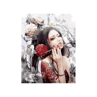 Kit de retratos de lienzos pintados a mano para decoración del hogar Impresión digital Número de imágenes Dibujo artístico Paisaje