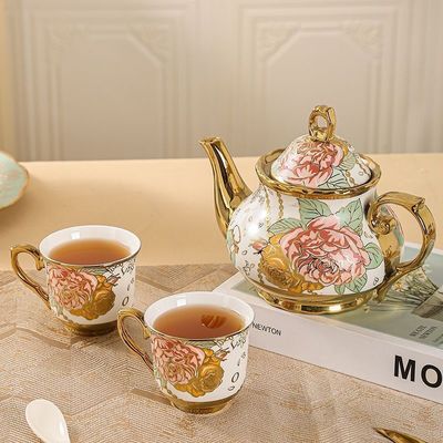 Equipo de café Conjunto de tazas de cerámica de 13 piezas para hogares sostenibles y de cuento de hadas inglés