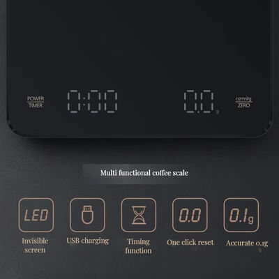 Fácil de LED Escala electrónica de café 1-3000g Capacidad 250mAh Batería Diseño minimalista