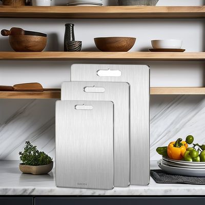 Tabla de corte de bambú multifuncional para superficies de acero inoxidable de doble cara para el hogar