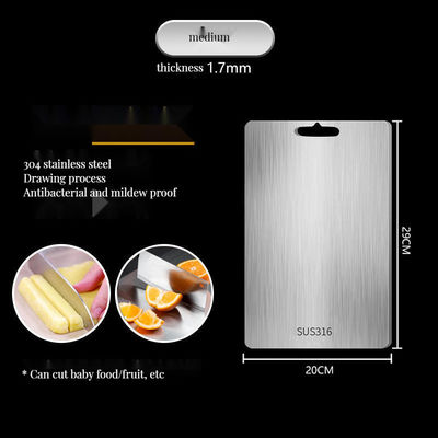 Tabla de corte cuadrada de utensilios de cocina con bloque de corte de acero inoxidable de color personalizado