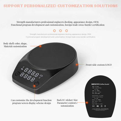 BAMBOO ABS Shell Espresso Escala de café con temporizador Tipo-C de carga Escala de cocina digital de precisión de elaboración de cerveza