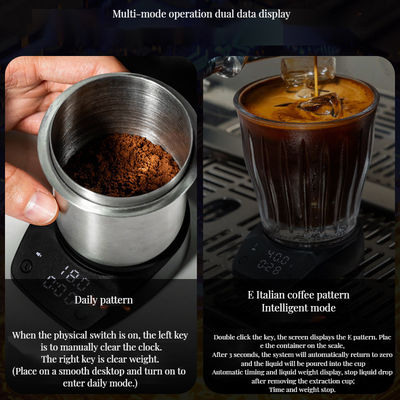 BAMBOO ABS Shell Espresso Escala de café con temporizador Tipo-C de carga Escala de cocina digital de precisión de elaboración de cerveza