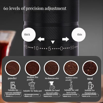 Manual de manija de madera de acero inoxidable Grinder de café de aleación C2 para herramientas de café y té