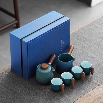 Set de taza de té de madera y vidrio para la experiencia tradicional de la ceremonia de té de Kung Fu