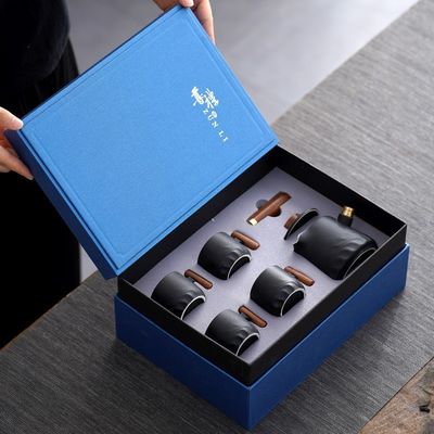 Set de taza de té de madera y vidrio para la experiencia tradicional de la ceremonia de té de Kung Fu