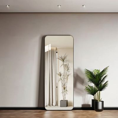 Espejo de madera de metal vintage en forma de arco para decoración de pared de baño personalizada de longitud completa