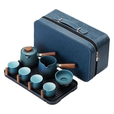 Set de té de Kung Fu de cerámica de sala de estar con estilo de diseño moderno y mango lateral extraíble