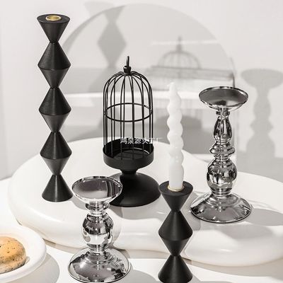 Actividades religiosas Retro portavelas metálicas de plata para restaurantes en el hogar