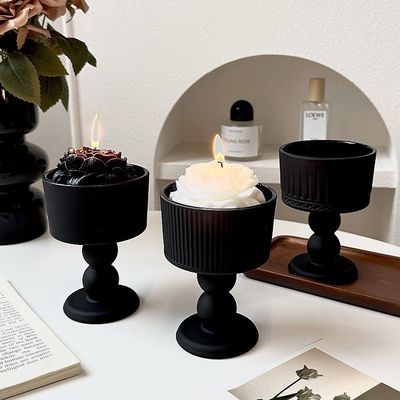 Diseño de línea vertical única copa de vino vintage copa de postre con pie de vidrio para regalos