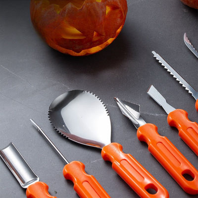 Kit de talla de calabaza de Halloween de 10 piezas Herramientas manuales de metal duraderas para talla de vegetales