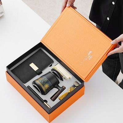 Conjunto de regalo de logotipo personalizado con lápiz Conjunto de té estilo de diseño de cuaderno