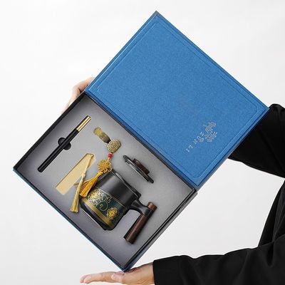 Conjunto de regalo de logotipo personalizado con lápiz Conjunto de té estilo de diseño de cuaderno