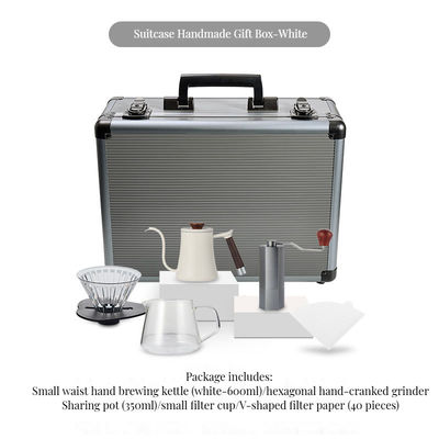 Conjunto de cerámica de vidrio para elaborar café a mano con una olla de filtro de plástico y accesorios de papel