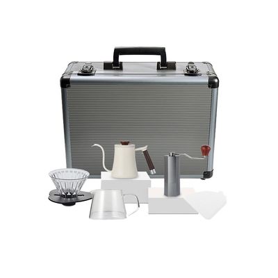 600 ml de capacidad Cerámica de porcelana de taza de café Set de seis piezas Kit con la escala de filtro de la olla