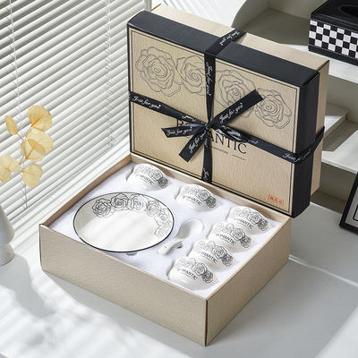 Setes de vajilla exquisita y lisa vajilla de mesa de piedra con cuencos y platos personalizados