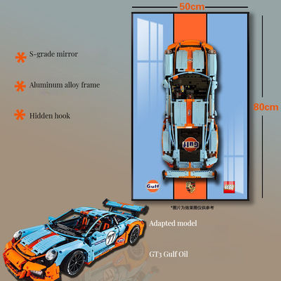 Patrón escénico Marco fotográfico de vidrio transparente para pantalla de pared o mesa en estilo Art Deco