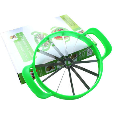 Cortador de verduras de mano de acero inoxidable de bambú Cortador de sandía para melón y melón