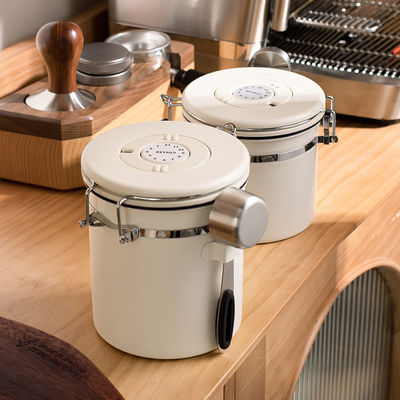 Contenedor de vacío de grano de café de acero inoxidable de 1500 ml para cocina de campamento ecológico