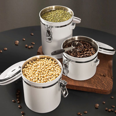 Contenedor de almacenamiento de granos de café de acero inoxidable multifuncional con logotipo personalizado 1500ml