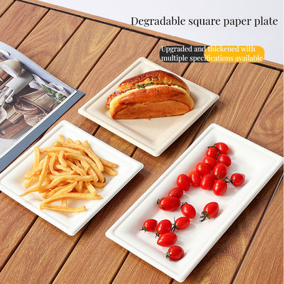 1 pieza placas desechables de 14 pulgadas sin blanquear Bagasse Cuadrado y rectangular