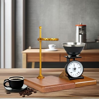 Estante de goteo de café hecho de madera maciza y de aleación de aluminio