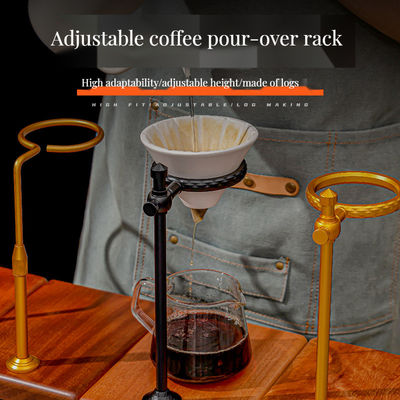 Tipo de recipiente de bebida Conjuntos de café y té Madera sólida Vertiendo sobre el soporte de café con goteo de cobre