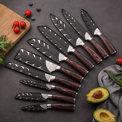 2024 Caliente regalo personalizado cuchillo de bricolaje conjunto con acero inoxidable y mango de madera Pakka