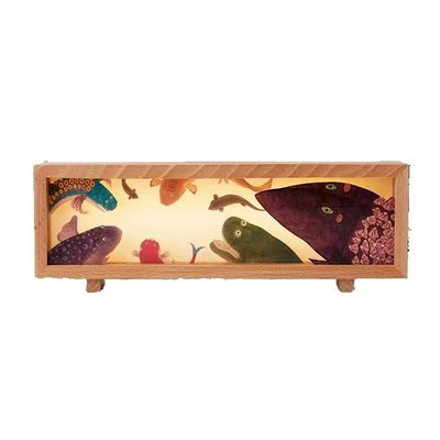 Tamaño personalizado Rizhao Jinshan Moderno Recargable Luz Nocturna Meili Nieve Montaña Escritorio Atmosfera Luz Lienzo Regalo Cultural Qianli