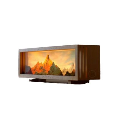 Tamaño personalizado Rizhao Jinshan Moderno Recargable Luz Nocturna Meili Nieve Montaña Escritorio Atmosfera Luz Lienzo Regalo Cultural Qianli