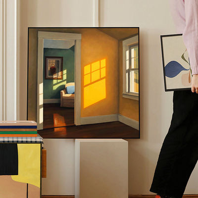 Exquisita ventana nórdica de estilo Art Deco con luz solar Impresión de lienzo para decoraciones y regalos