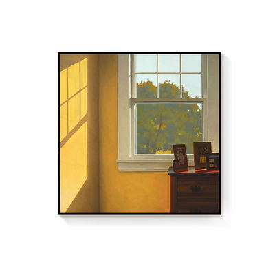 Exquisita ventana nórdica de estilo Art Deco con luz solar Impresión de lienzo para decoraciones y regalos