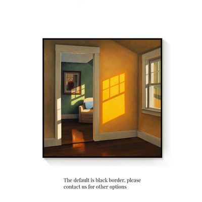 Elegante lienzo nórdico Art Deco Impresión de "ventana de sol" Decoración de la pared del salón Patrón de naturaleza muerta para el hogar