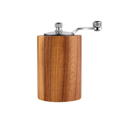 Color de madera natural ajustable para el hogar Molino de semillas de lino manual con molinos de sal y pimienta recargables