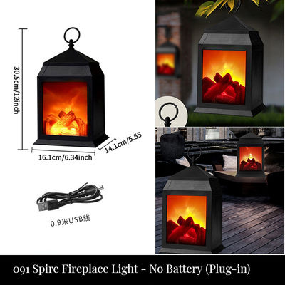 Artículo para la lámpara de pared LED de Navidad Batería de toque Lámpara de aceite de llama Material plástico en rosa