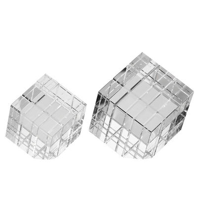 Art Deco elegante Cubo de vidrio de Rubik Artesanía para el hogar Ornamento Top producto Knick-Knack