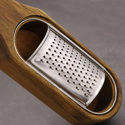Cucina rústica almacenamiento trituradora de queso para verduras Grateadora de madera de acacia hecha a mano