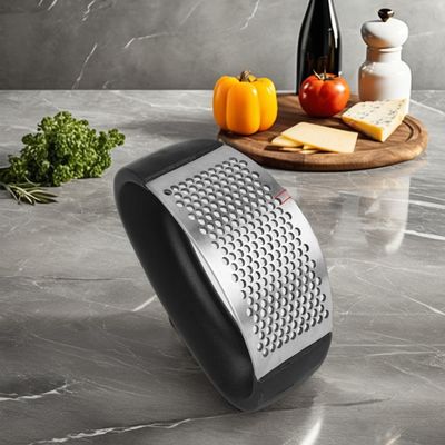 Grinder manual de acero inoxidable Grater de cebolla de bambú y cortador de ajo para verduras
