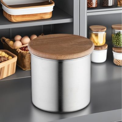 Compradores comerciales Jar de almacenamiento al vacío de acero inoxidable de varios tamaños para barras de batidos