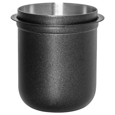 Taza de café de acero inoxidable tallada moderna para dispensar polvo sin manos