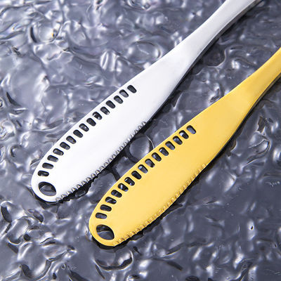 Cuchillo de mantequilla de acero inoxidable de plata con mango largo de titanio, mantequilla de mermelada, espátula de mesa occidental, crema de decoración de cuchillo