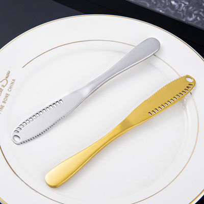 Cuchillo de mantequilla de acero inoxidable de plata con mango largo de titanio, mantequilla de mermelada, espátula de mesa occidental, crema de decoración de cuchillo