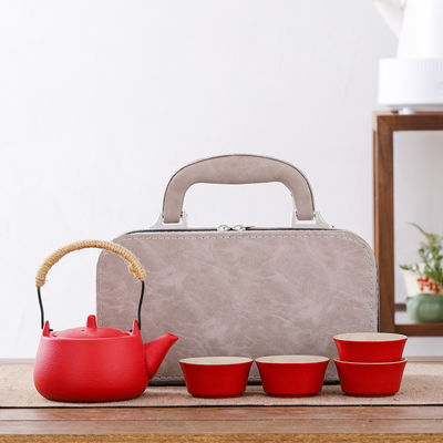 Set de té de viaje al aire libre de estilo moderno con logotipo personalizable y porcelana sostenible